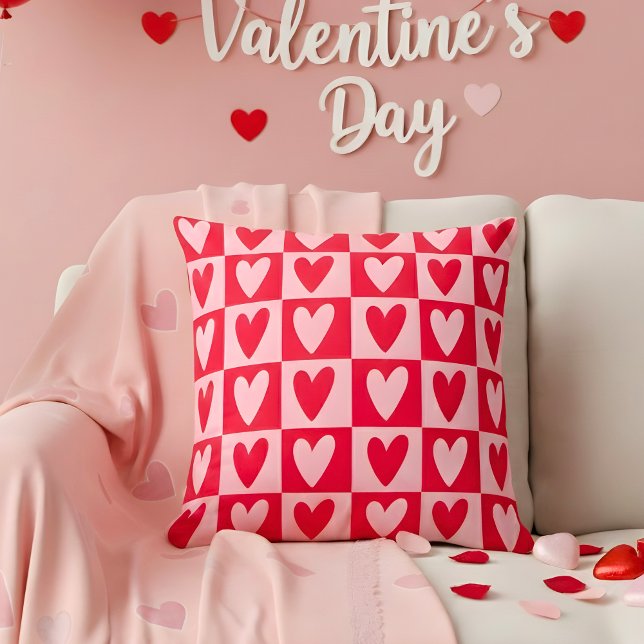 Almofada Classic Cherry Red Hearts Valentine Gift (Criador carregado)