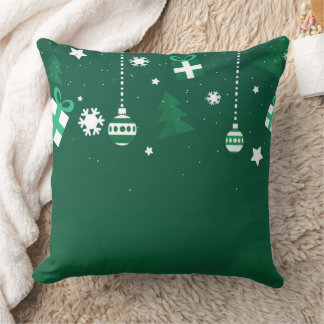 Almofada Classic Christmas Icons – Green Holiday Pillow