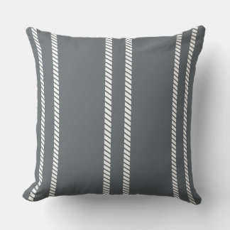 Almofada Classic Dark Grey with Stripes Throw Pillow