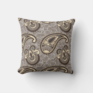 Almofada Classic Elegant Paisley   Tempestade e creme