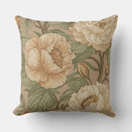 Almofada Classic,Lovely Flowers Pattern, Sage Gold Bloom