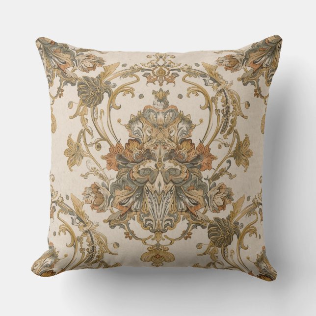 Almofada Classic, Luxury Ornament, Gold Beigi Grey (Frente)