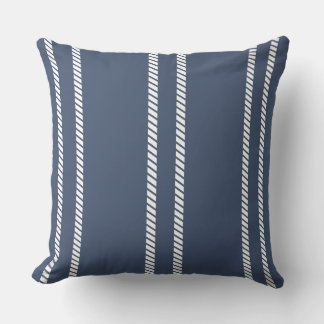 Almofada Classic Marine Blue with Stripes Throw Pillow