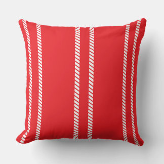 Almofada Classic Nautical Red with Stripes Throw Pillow