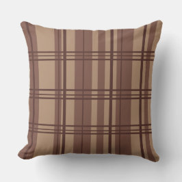 Almofada Classic Plaid Brown Shades Throw Pillow