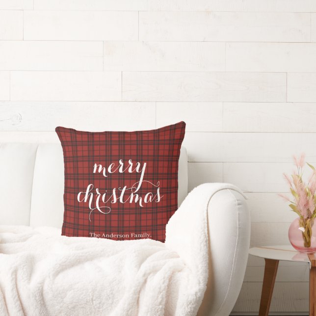 Almofada Classic Plaid Merry Christmas Festive -  (Sofá)