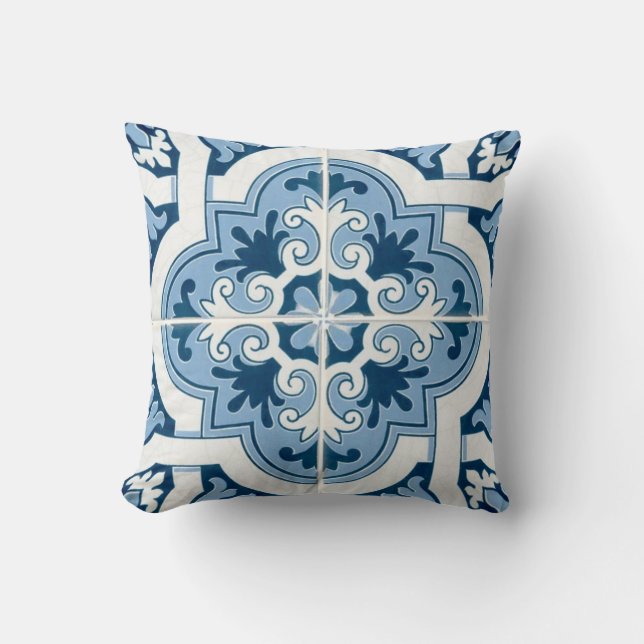 Almofada Classic Portuguese  Blue and White Mediterranean P (Frente)