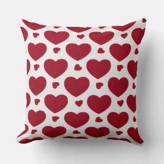 Almofada Classic Red Heart Pattern Cotton Throw Pillow