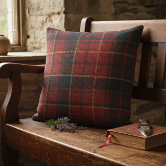 Almofada Classic Red Tartan Plaid - Cozy Rustic Charm