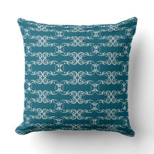 Almofada Clássica com Padrão Ornamental Branco