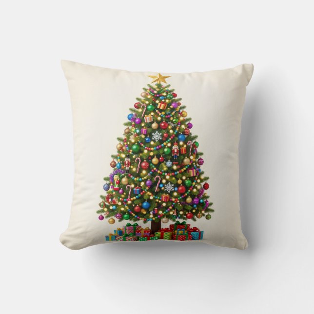 Almofada Clássica de Natal Árvore de Natal (Frente)
