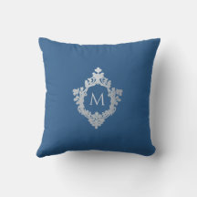 Classico Azul Monograma Elegante Crista Ornata Vin