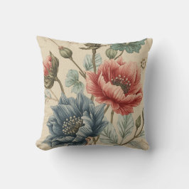 Almofada Clássico, Elegante, Padrão de Flores em Dourado Ro