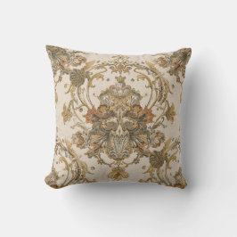 Almofada Clássico, Ornamento de Luxo, Bege Cinza Dourado