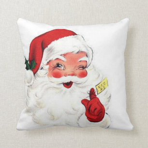 Almofada Clássico retro do travesseiro de Papai Noel 16x16