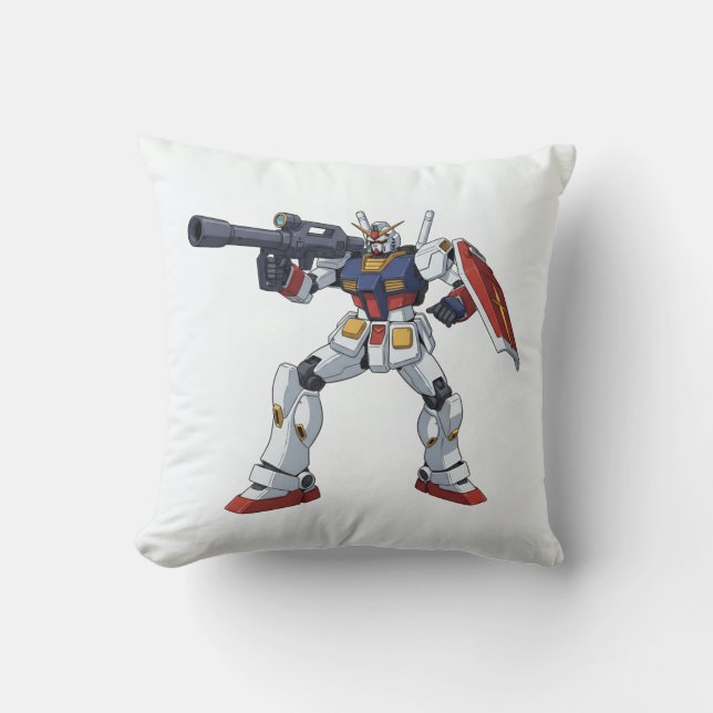 Almofada Clássico Retro RX-78-2 Gundam Mecha Anime Ilustraç (Frente)