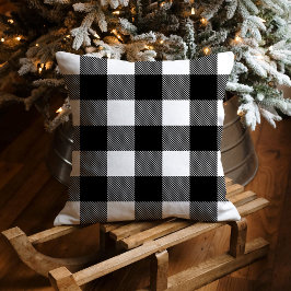 Almofada Clássico Xadrez Buffalo Preto Branco Natal