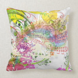 Almofada Classifique um design musical da flor do lance do