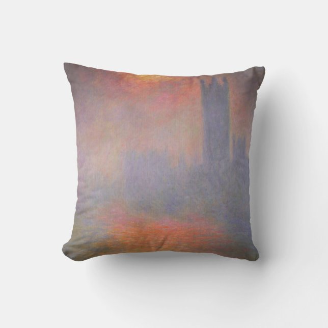 Almofada Claude Monet London, Parlamento do Reino Unido (Frente)