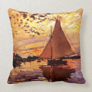 Almofada Claude Monet-Sailboat no Le Petit-Gennevilliers