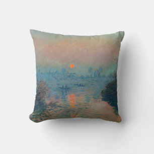 Almofada Claude Monet - Sunset sobre o Sena em Lavacourt