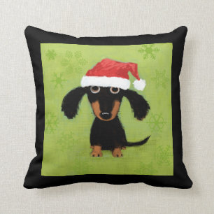 Almofada Cláusula de Dachshund Santa - Um Feliz Natal De C