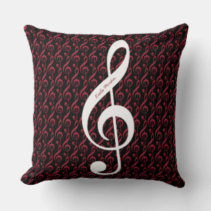 Almofada clave triplo de notas musicais personalizado