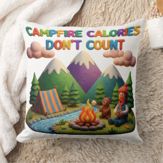 Almofada Clay Art “Campfire Calories Don’t Count” Scene