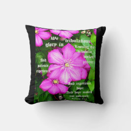 Almofada Clematis com romanos 5:3-5