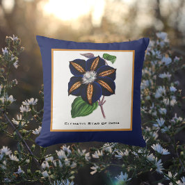 Almofada Clematis Star of India Botanical Illustration