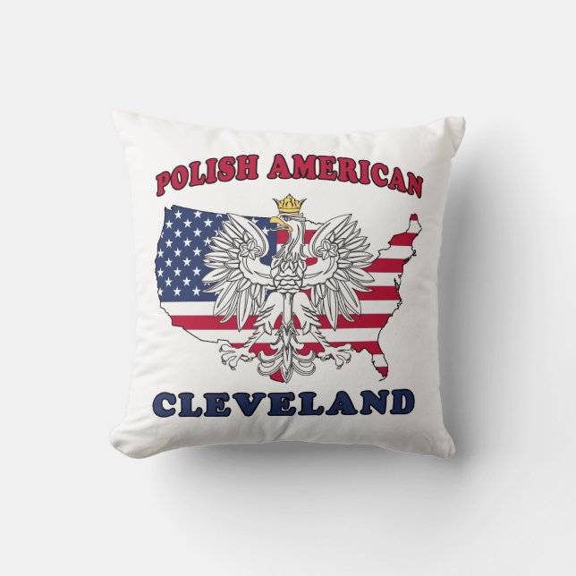 Almofada Cleveland Ohio Polonês Eagle (Frente)