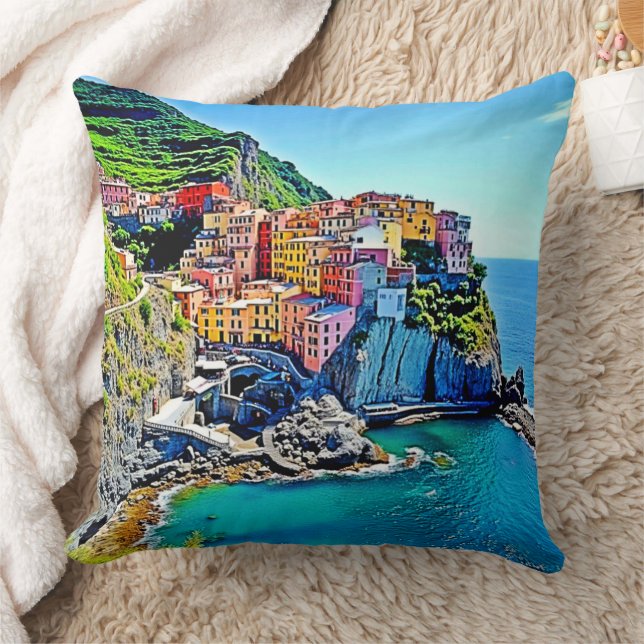 Almofada Cliffside Dreams: Cores de Manarola (Cobertor)