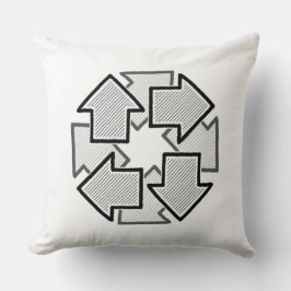 Almofada Clockwise Arrows Minimal Geometric White Variant 1
