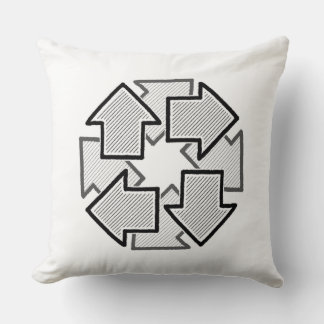 Almofada Clockwise Arrows Minimal Geometric White Variant 1