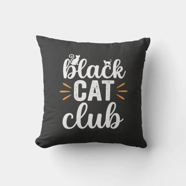 Almofada Clube do Gato Preto Design de Halloween (Frente)
