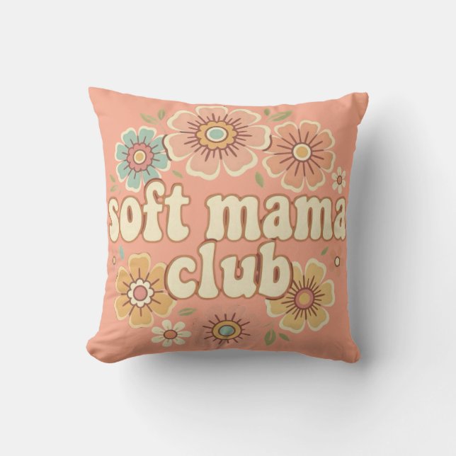 Almofada Clube Soft Mama Design Floral Groovy Retrô (Frente)