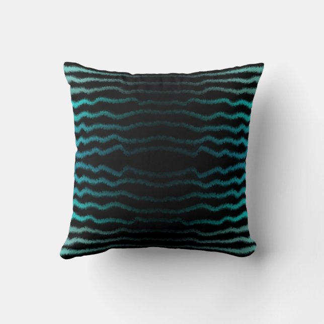 Almofada Coastal Beach Salty Turquoise Waves Abstrato Art (Verso)