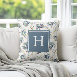 Almofada Coastal Crab Christmas Lights Monogram