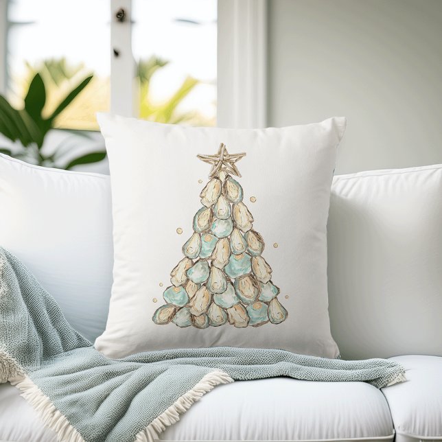 Almofada Coastal Oyster Shell Christmas Tree (Criador carregado)