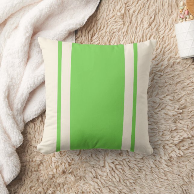 Almofada Coastal Stripe Throw Pillow – Lime & Cream (Cobertor)