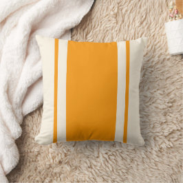 Almofada Coastal Stripe Throw Pillow – Orange & Cream