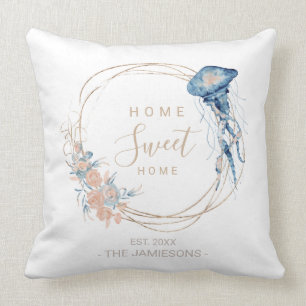 Almofada Coastar Home Blue watercolor medusa personalizado