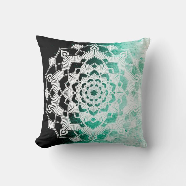 Almofada Cobertor Abstrato Mandala Verde (Frente)