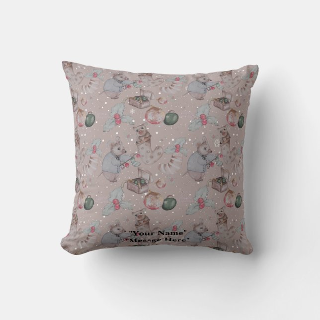 Almofada Cobertor de bebê de fleece com tema de Natal (Frente)
