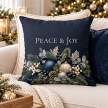 Cobertor de Natal Elegante Peace & Joy Midnight Na