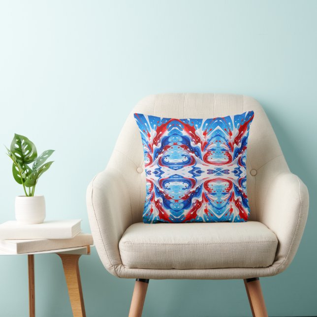 Almofada Cobertor Red White e Blue Splash (Cadeira)