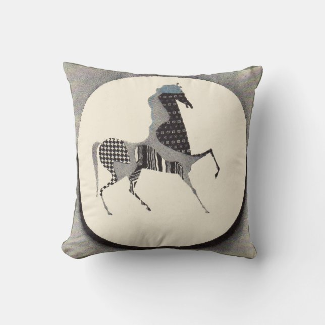 Almofada cobertura de cavalo em patchwork (Frente)