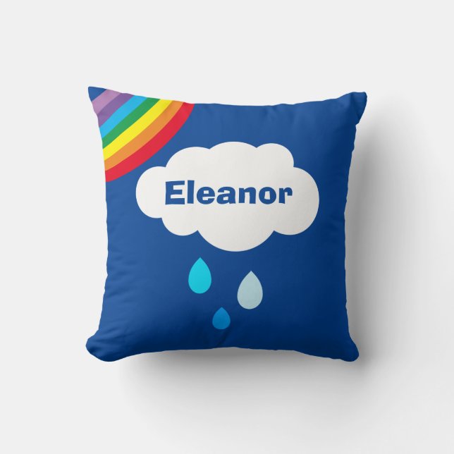 Almofada Cobertura Personalizada de Nuvem e Gotas de Chuva (Frente)