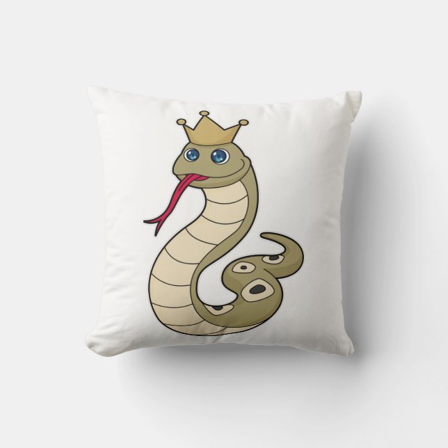 Almofada Cobra como Rei com Coroa (Frente)