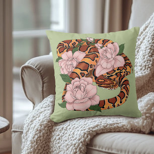 Almofada Cobra cor-de-rosa-milho verde